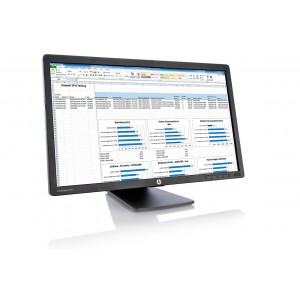 Monitor LED 23" HP EliteDisplay E231 Full HD (1080p) 1920x1080, USB 2.0 hub, DVI-D, DisplayPort, VGA, ca nou, in cutia originala